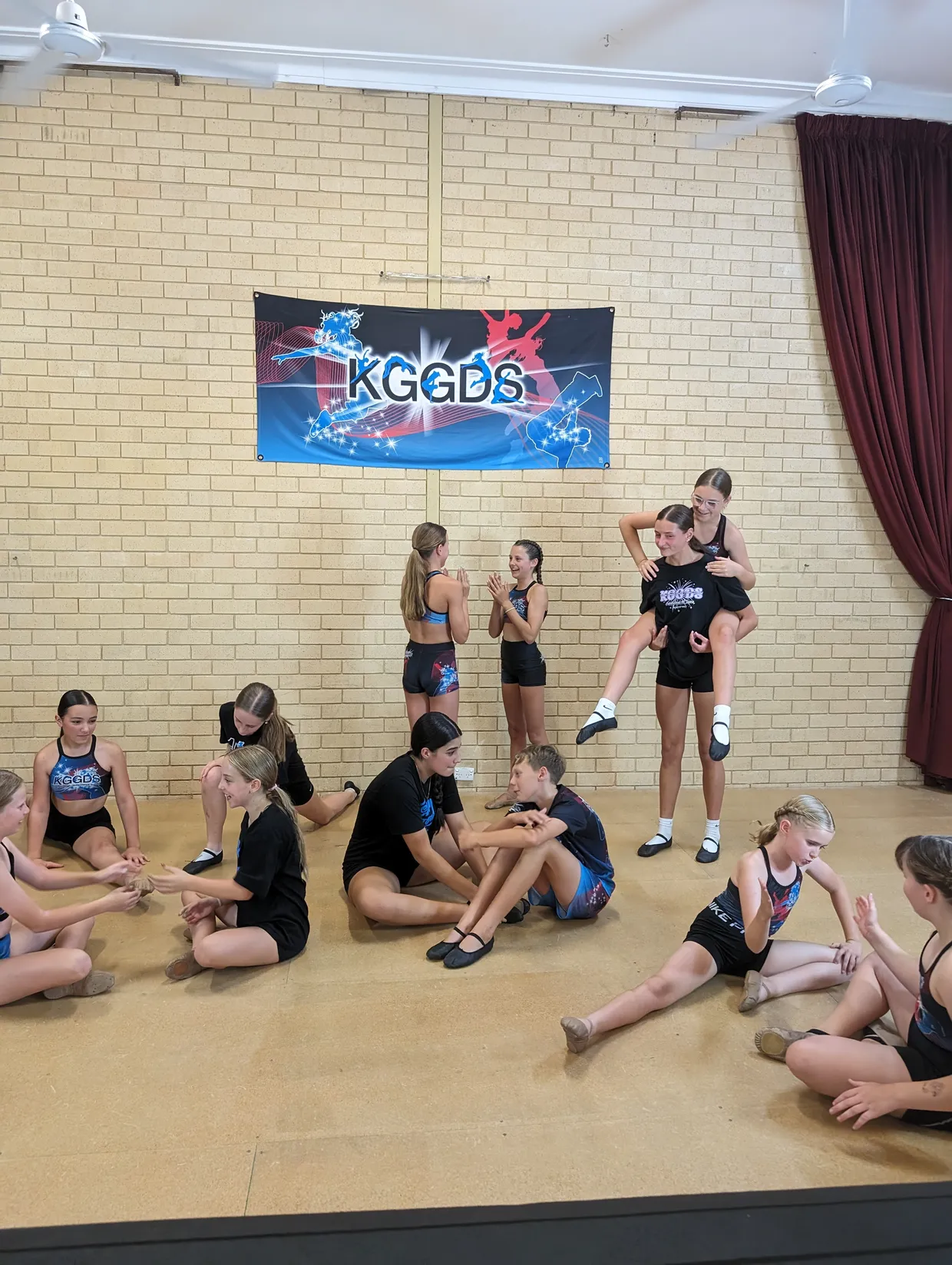 Students mingling before class.